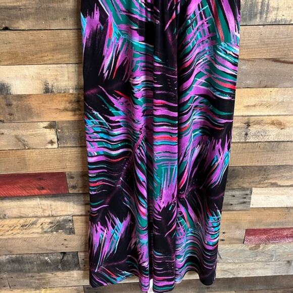 Dana Buchman‎ Purple Abstract Cap Sleeve Maxi Dress Size Medium - Picture 8 of 14